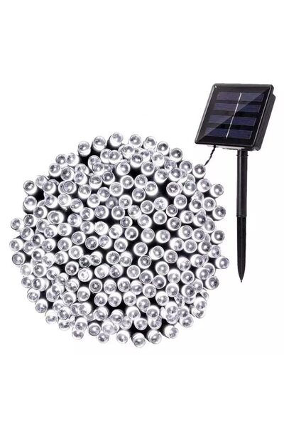 SIKS 100 LED лампички, 10 метра, със соларно зареждане и светлинен сензор, ги...