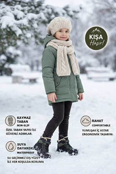 welissa Cold-Proof Wool Lined, Velcro Fastening, Non-Slip Sole Children's Boots.