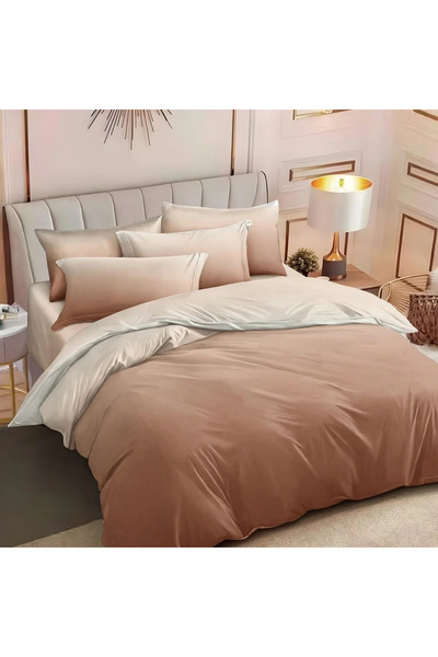 decorami Διπλό Λινό με Ελαστικό, λεπτό, 6 τεμάχια, καφέ, ντεγκραντέ