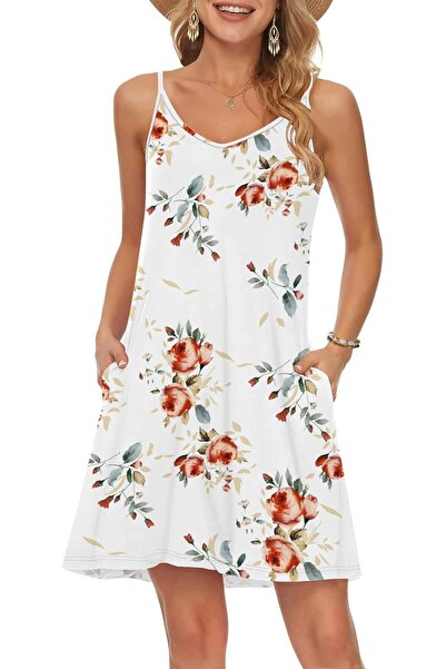 GENERAL MISFAY Women's Summer Spaghetti Strap Casual Swing Tank Beach Cover U...