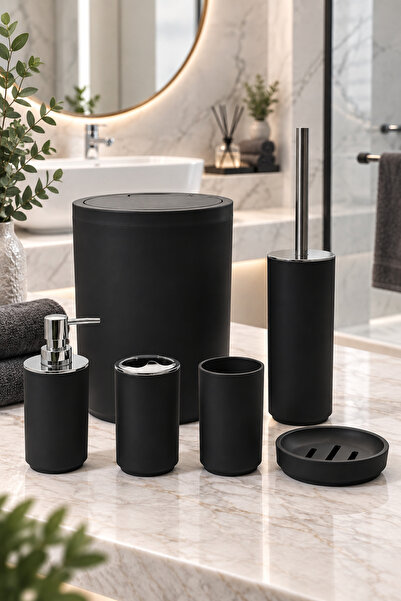 NOKKA Set de baie Lina 6 piese negru