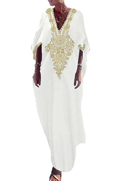 Bsubseach Women Embroidery Short Sleeve Bikini Swimsuit Cover Up Side Split B...
