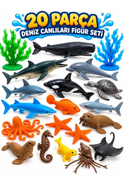 a v d a 20 Parça Deniz Canlıları Figür Seti – Deniz Hayvanları Oyuncak Figür ...