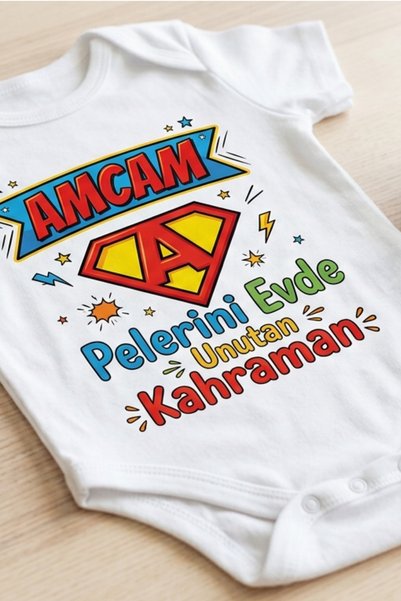 EGGBABY Uncle-Themed 100% Cotton Baby Bodysuit Uncle's Cape Hero Who Misses His Home Printed Short Sleeve