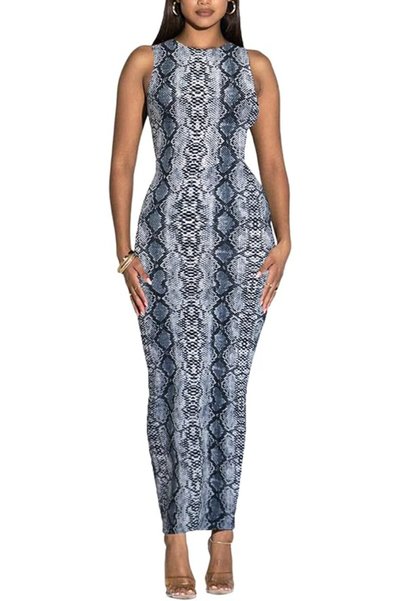 GENERAL Women's Summer Long Bodycon Dress - Casual Basic Club Party Sleeveles...