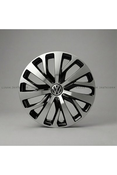 luvak Volkswagen Polo Uyumlu JantKapağı - 14 İnç - 1 Takım (4 adet) - Çelik görünümlü 1090R14