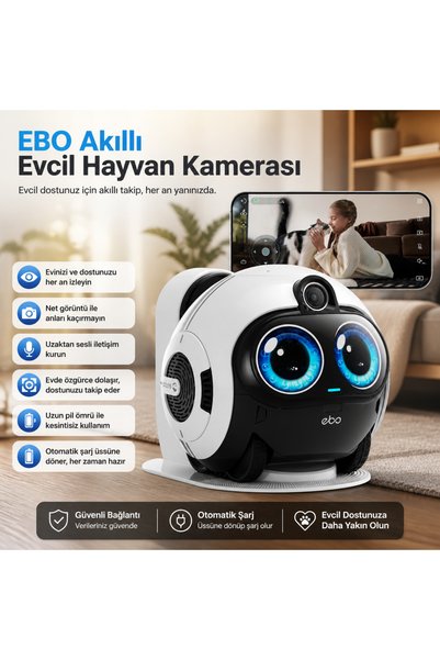 Genel Markalar Enabot EBO AI Aile Robotu "Görüntüleri Buluta Değil SD Karta S...