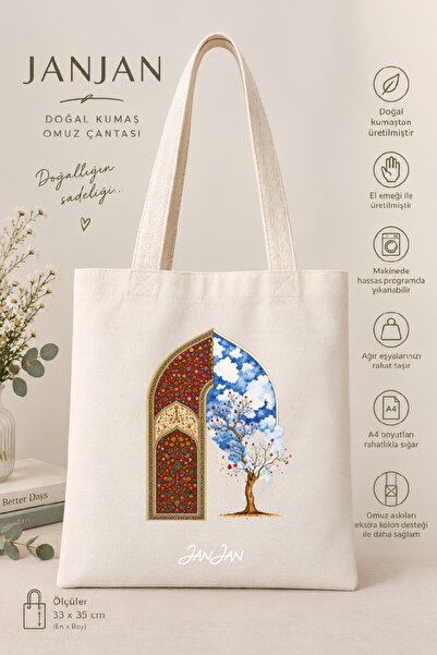 JANJAN Canvas Tote Shoulder Bag Women's Daily Handbag Suitable for A4 Size Ha...