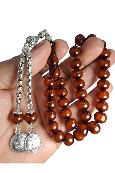Cekke Tesbih Original Squeeze Amber 11 mm Burnt Antique Prayer Beads Suitable...