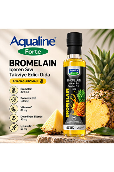 Aqualine Forte – Ananas Kaynaklı Bromelain Enzimi İçeren Sıvı Takviye Edici Gıda 250 ml