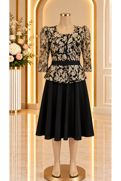 BOTOS VM Rochie cu peplum în talie, mărimea 42 EU