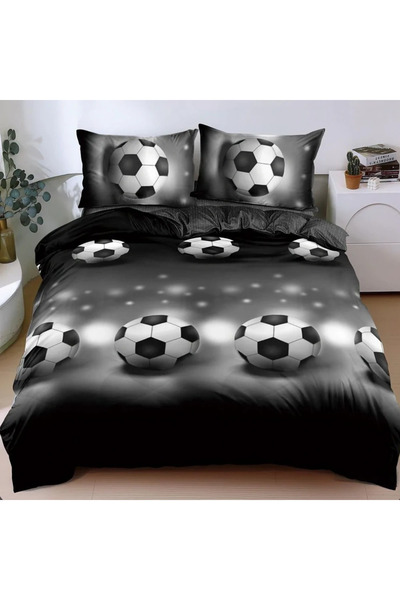 decorami Double bed linen, satin Cotton , classic sheet, 4 pieces, Gray, foot...