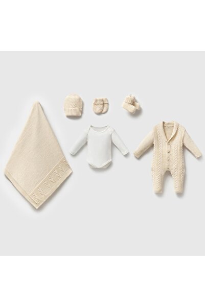 Nipperland Organic Knitwear Wool Unisex 6-Piece Hospital Discharge Set (0-3) ...
