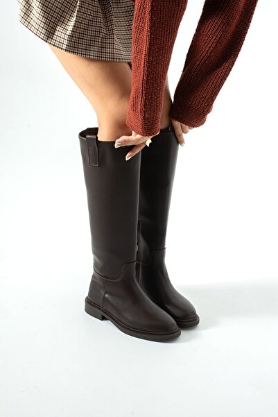 Roshin Shoes Νέα σεζόν με φερμουάρ στο πλάι, σε καθημερινό καφέ χρώμα