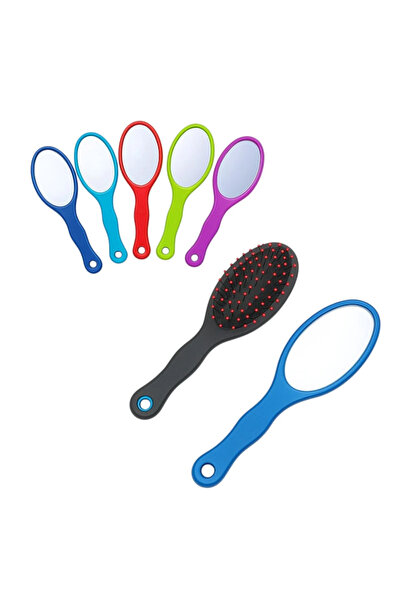 Generic Brand Plastic Hair Brush 20cm 12/ Top Bottom Set with Mirror, Differe...
