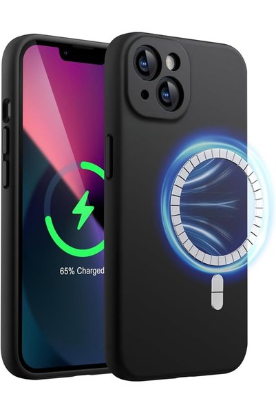 GENERAL Jitech Magnetic Silicone Mobile Phone Case for iPhone 13, Black