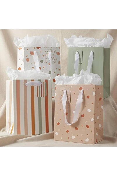 Yelajoy 4 PCS Beautiful Gift Bags Set, Medium Reusable Gift Bag with Handles,...