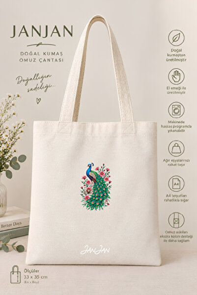 JANJAN Canvas Tote Shoulder Bag Women's Daily Handbag Suitable for A4 Size Ha...