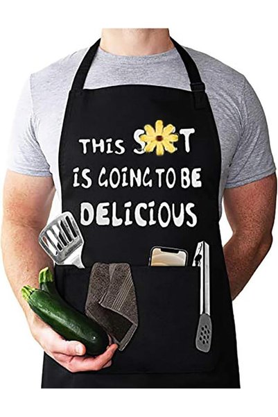 GENERAL Chef Apron, Waist Design Kitchen Apron with Two Pockets, Tie Closure,...