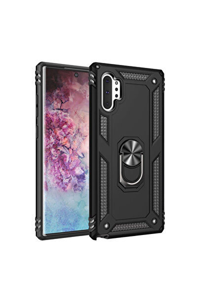ERBORD Husă blindată pentru Samsung Galaxy Note 10+ Plus, Nox Case Ring, negru