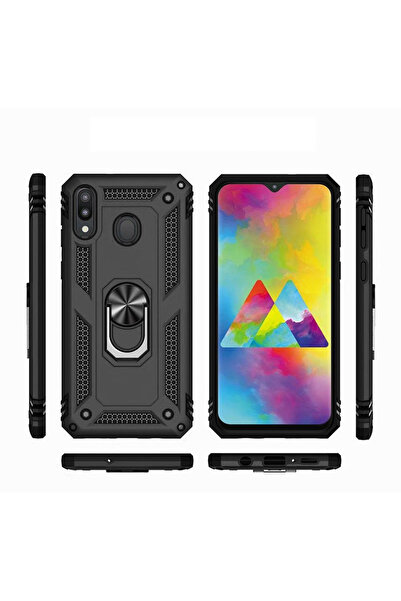 ERBORD Husă blindată pentru Samsung Galaxy A20E, Nox Case Ring, negru