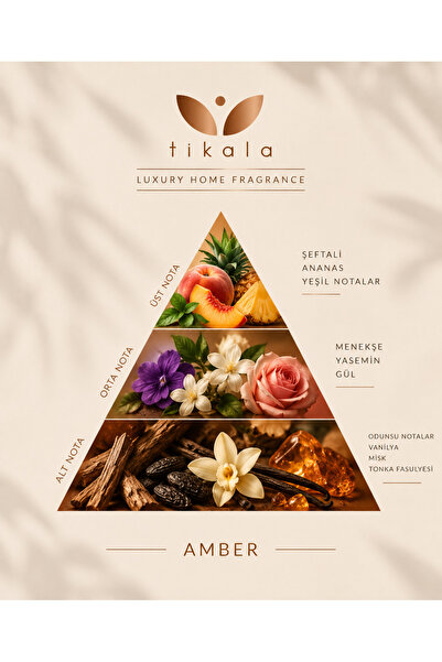 tikala Bambu Çubuklu Kristal Oda Kokusu Amber 700 ML - Home Fragrance 700 ML Amber