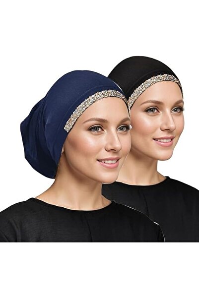 Generic 2Pcs Women Slouchy Beanies Cap, Soft Hijab Cap Under Scarf for Women,...