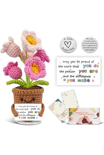 SZMDLX Pocket Hug Crochet Flowers - Positive Emotional Support Gift, Forget M...