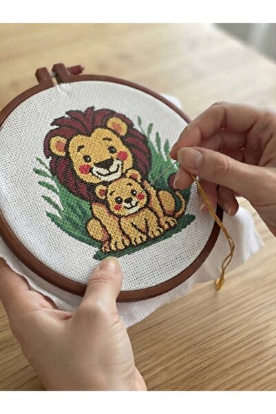 ÇERÇİ MELEK Tapestry Printed Etamine Processing Kit |   Hobby Set with Pulley No:12