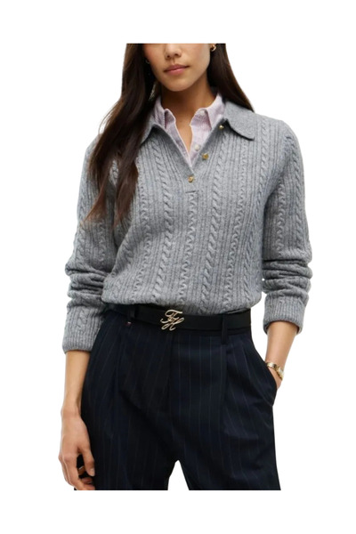 Tommy Hilfiger Γυναικείο Polo Πουλόβερ Γκρι WW0WW52222-P7D