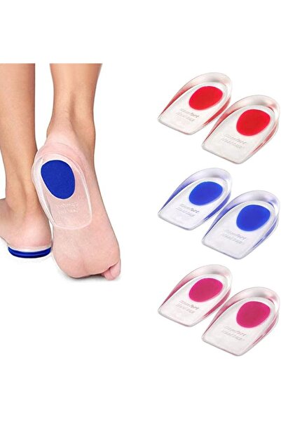 GENERAL Gel Heel Cups for Plantar Fasciitis Inserts,3 Pairs Silicone Heel Pad...