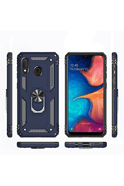 ERBORD Husă blindată pentru Samsung Galaxy A20E, Nox Case Ring, albastru