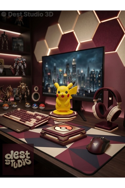 Dest Studio 3D Pikachu Pokemon Figürü (10 cm)