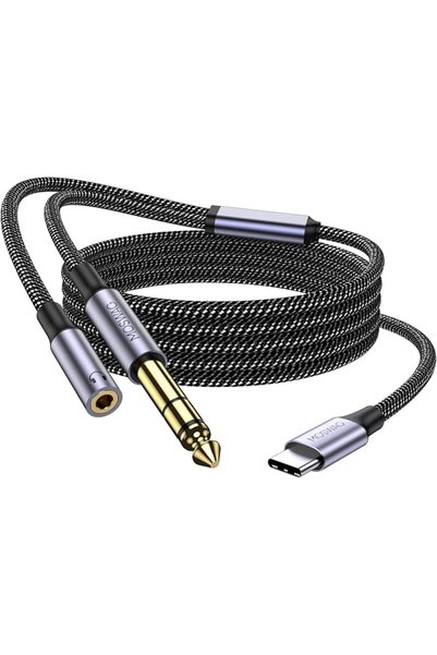 GENERAL MOSWAG USB C to 1/4" Male TRS Audio Stereo Cable 10FT/3Meter,USB Type...