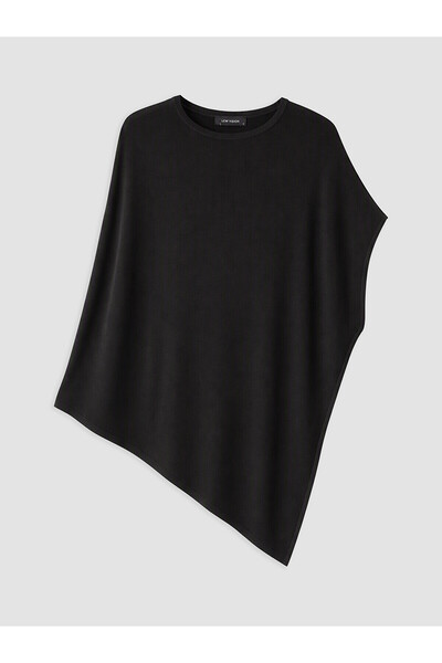 LC Waikiki Lcw Vision Black Knitwear Plain Oval Neck Women's Sweater with Nev...