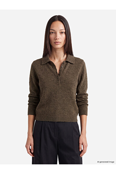 LC Waikiki Nevavm Brown Knitwear Plain Polo Neck Women's Sweater with a Diffe...