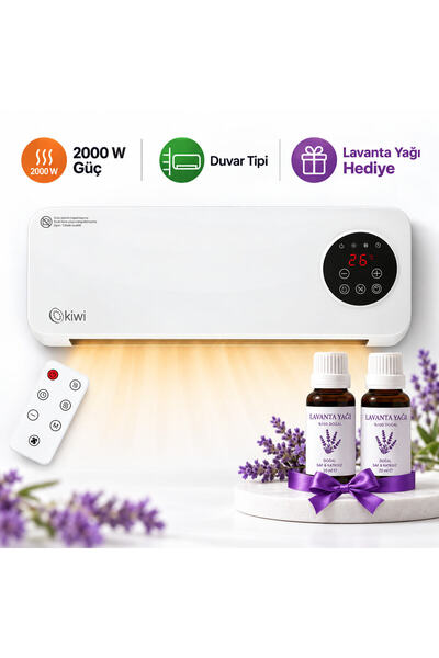 Kiwi Kht-8490 Duvar Tipi Isıtıcı 2000w Lavanta Yağı Hediye