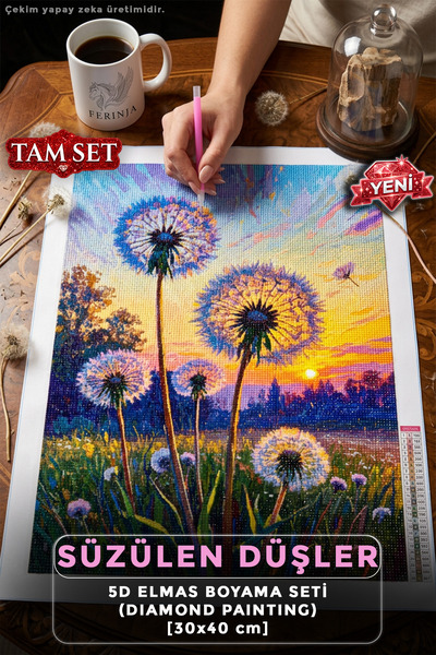 Ferinja Süzülen Düşler - 5D Elmas Boyama Seti Hobi Kiti - Diamond Painting - ...