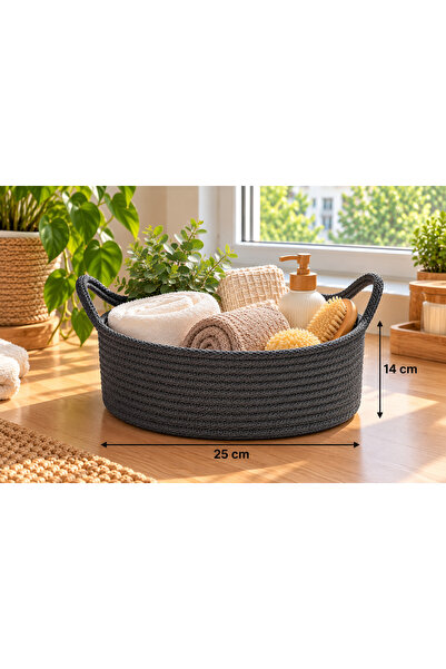 ÖRGÜM Coș împletit 25x14 cm – Coș decorativ multifuncțional pentru depozitare...