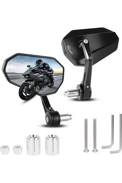 OASISGALORE Motorcycle bar end mirrors, motorcycle rearview mirror, universal...