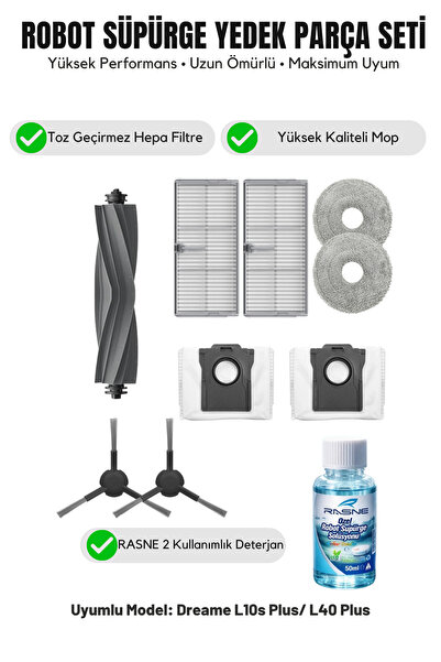 Asgard Grup Съвместими с Dreame L10s Plus/L40 Plus: 1 основна четка, 2 страни...