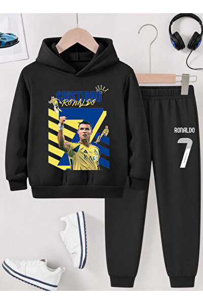 STİL-X Ronaldo Printed Boys' Tracksuit, 3-Yarn Shardooned Fabric