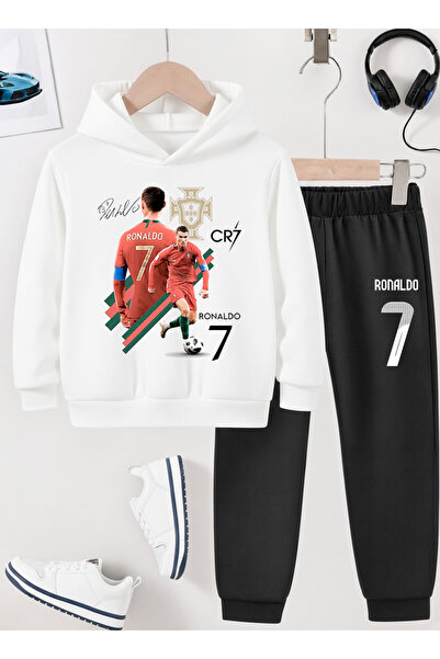 STİL-X Ronaldo Printed Boys' Tracksuit, 3-Yarn Shardooned Fabric