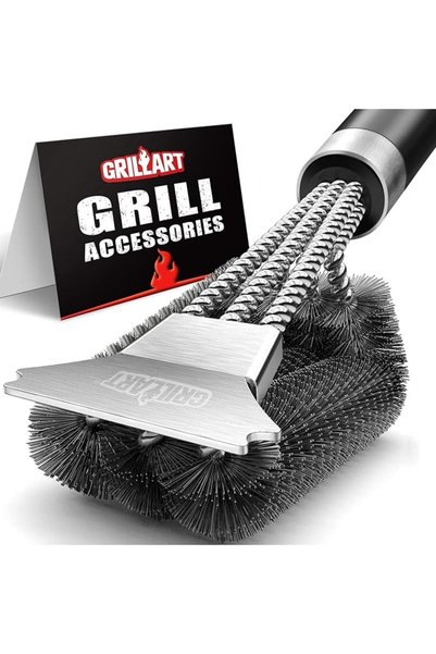 grillart Grill Brush And Scraper With Deluxe Handle, Safe Wire Grill Brush BB...