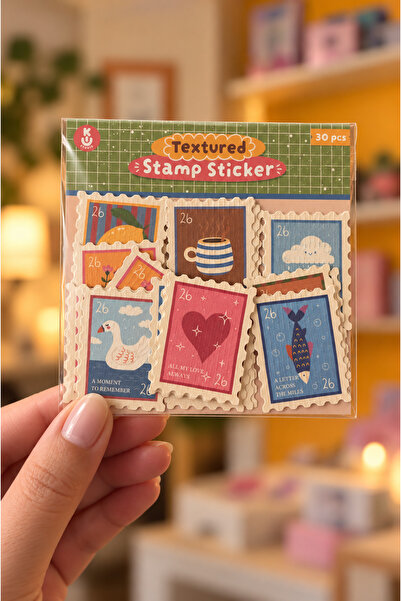 30 Adet Pul Sticker Seti | Stamp Stickers