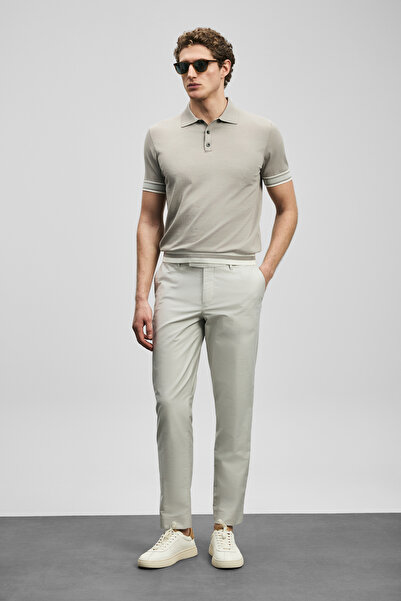 Lufian Mathias Smart Erkek Chino Pantolon Slim Fit Taş