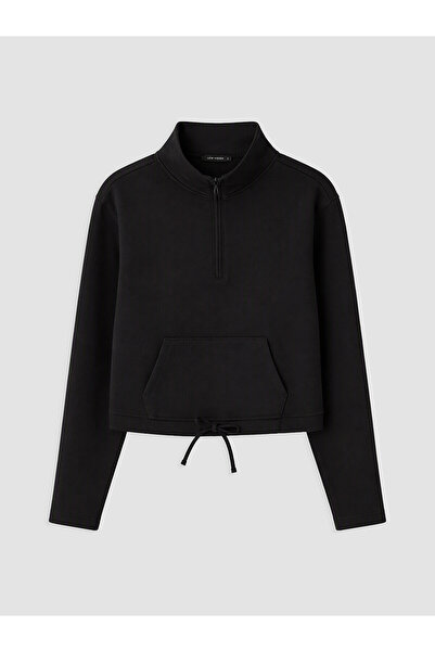 LC Waikiki Alita City Lcw Vision Black High Neck Drawstring Women's Sweatshir...