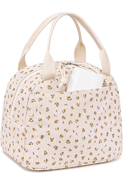 Generic Lunch Box for Women Insulated Lunch Bag Corduroy Lunch Tote Bags Leak...