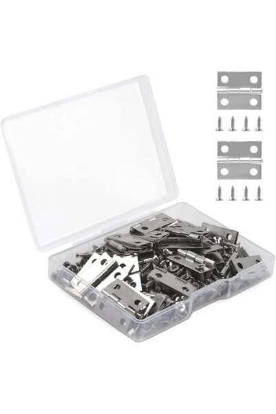 Generic Paporich 18 x 15mm Small Hinges for Wooden Box, 50pcs Mini Hinges for...