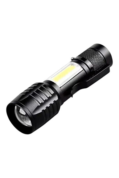Ws-5454 Taktik El Feneri Usb Şarj Edilebilir Kamp Feneri Cob Zumlanabilir Mini Taşınabilir El